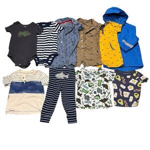 Lot of 10 pcs Boys Size 18 month Clothes Raincoat Romper dino stripe nautical